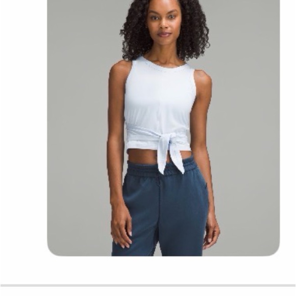 Lululemon Athletica Light Blue it’s a tie tank top